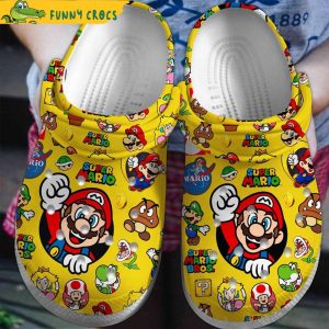 Super Mario Pattern Crocs Slippers
