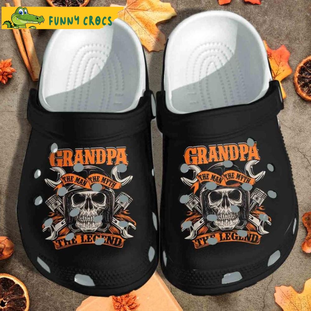Biker Tattoo Skull Grandpa Crocs , Skull GIfts - Discover Comfort And ...