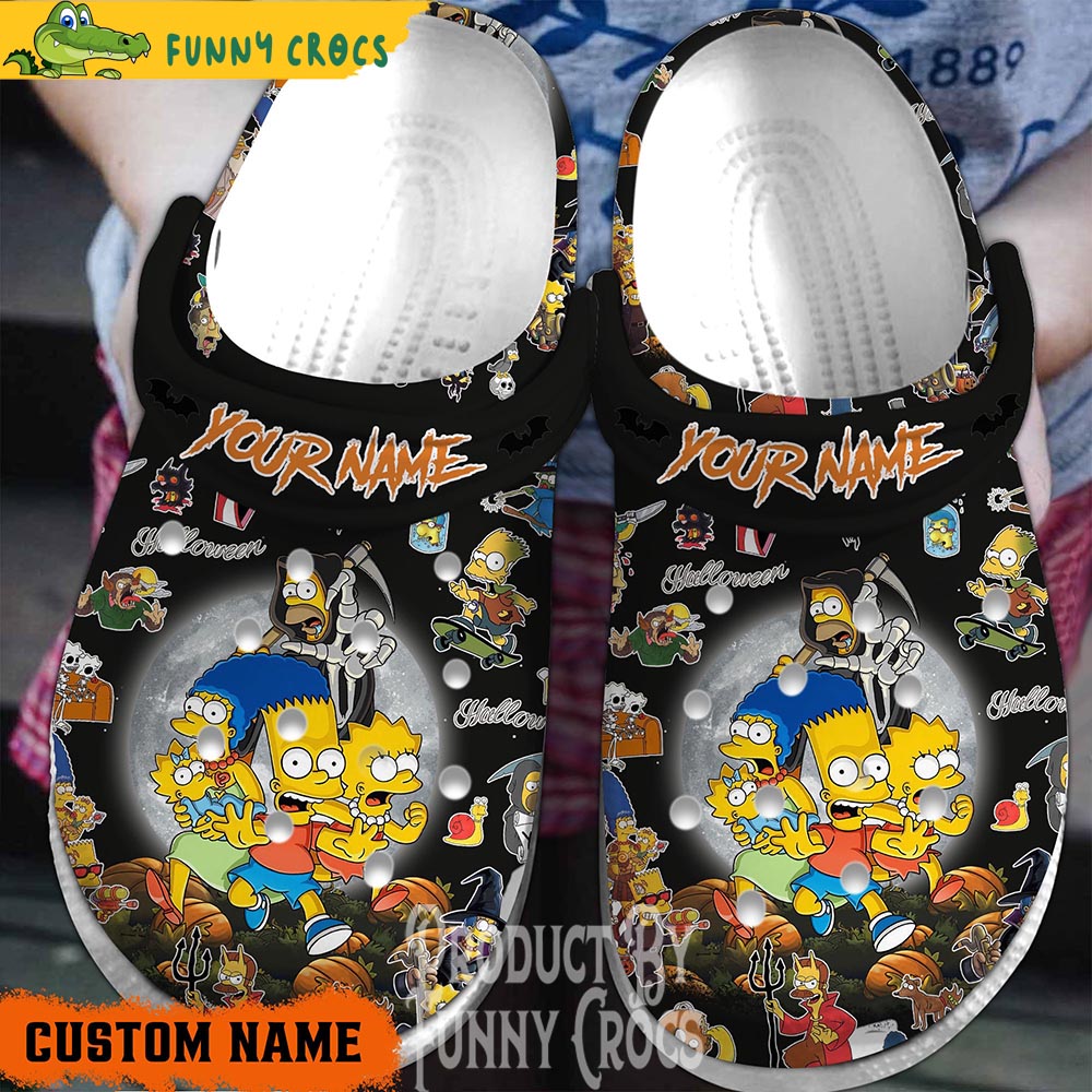 Black Simpsons Halloween Crocs Clogs