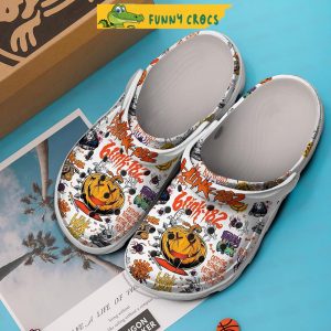 Blink 182 Halloween Pumpkin White Clogs Crocs