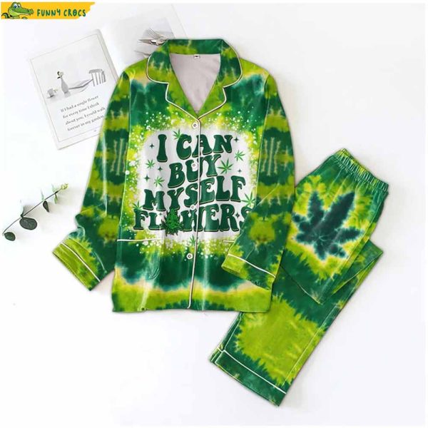 Cannabis Tiedye I Can Buy Myself Flower Premium Pajamas Set