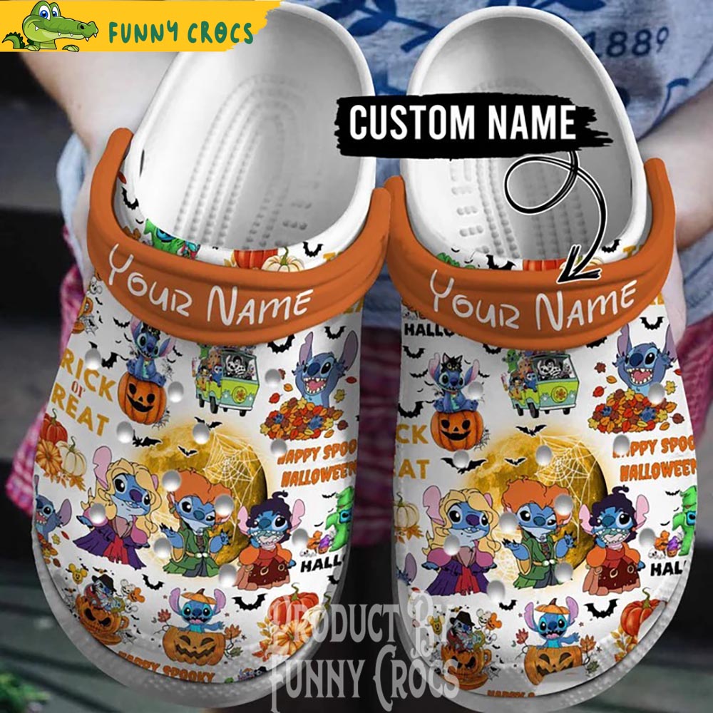 Customized Trick Or Treat Stitch Halloween Crocs Clogs