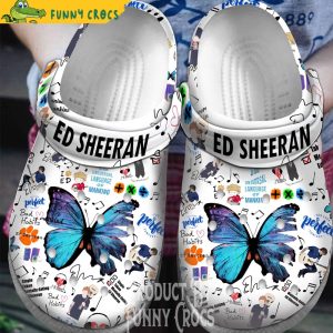 Ed Sheeran Albums Butterfly Pattern Crocs Clog Shoes