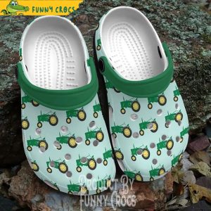 John Deer Tractor Pattern Crocs Shoes