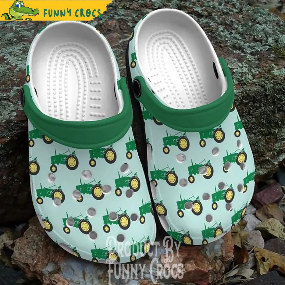 Jonh Deer Tractor Pattern Crocs Shoes - Step into style with Funny Crocs