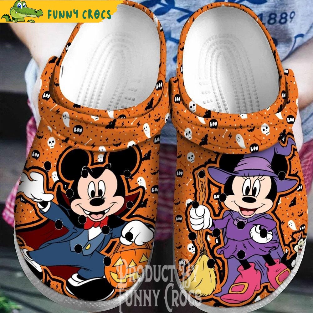 Mickey And Minnie Mouse Halloween Crocs Shoes