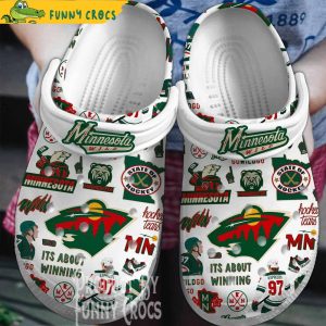 NHL Minnesota Wild White Crocs Shoes