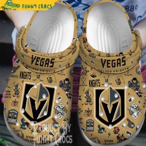 NHL Vegas Golden Knights Brown Crocs Shoes