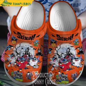 Orange Disney Stitch Halloween Crocs Shoes Clogs