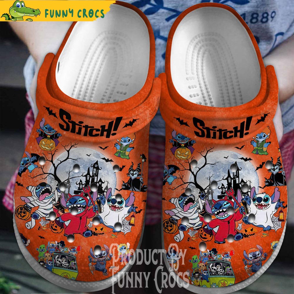 Orange Disney Stitch Halloween Crocs Shoes Clogs - Discover Comfort And ...