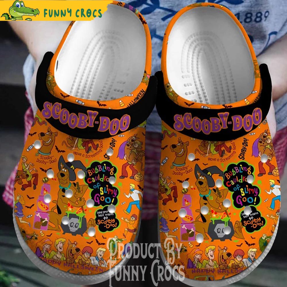 Orange Happy Halloween Scooby Doo Crocs Slippers