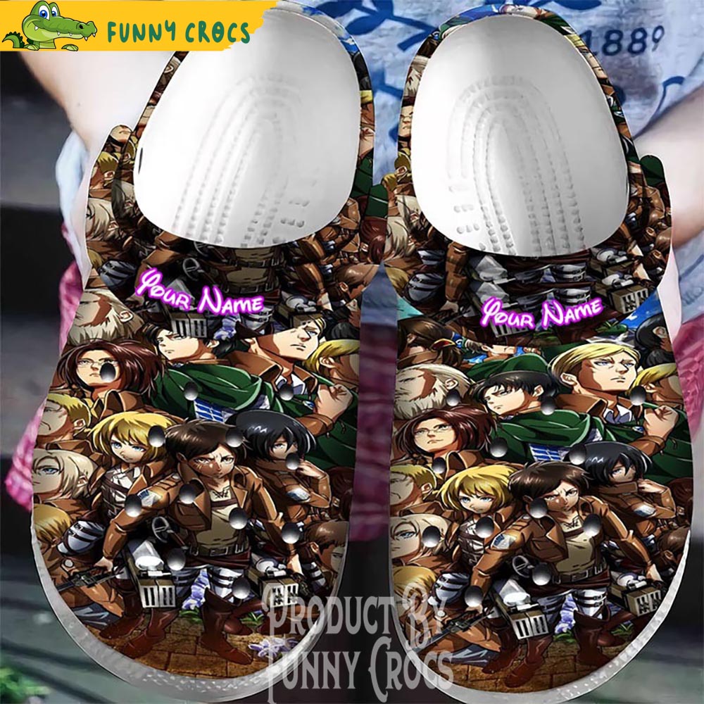 Personalized Attack On Titan Characters Crocs, Anime Gifts