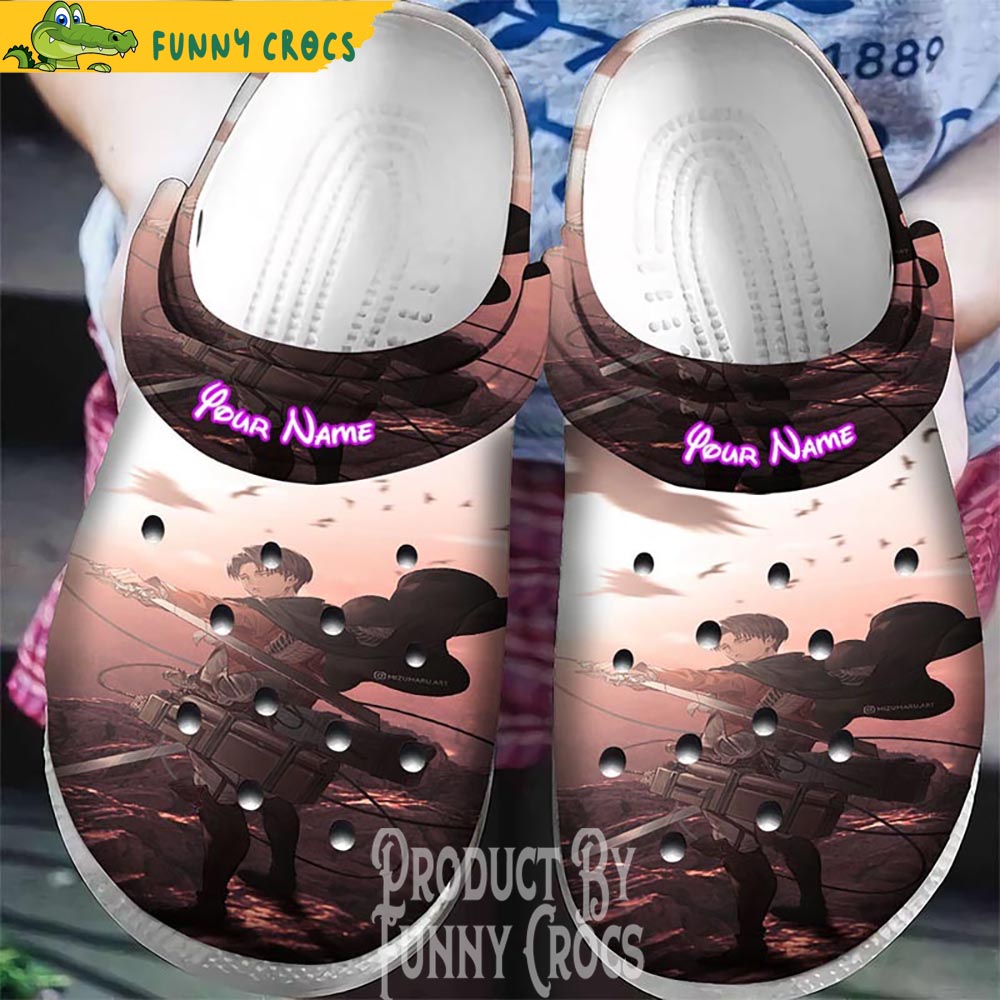 Personalized Attack on Titan Levi Crocs, Anime Gifts