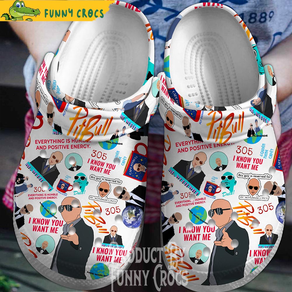 Pitbull Singer Music Crocs Shoes
