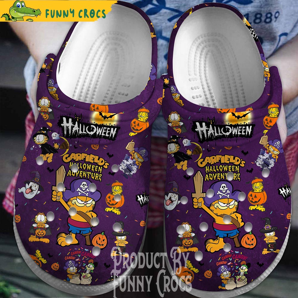 Purple Garfields Halloween Adventure Crocs Clogs