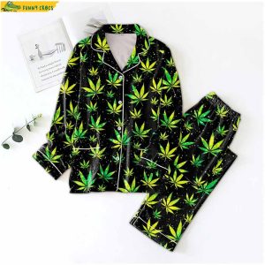 Seamless Watercolor Cannabis Pajamas Set