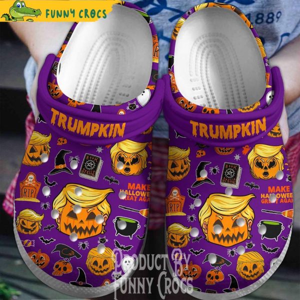 Trumpkin Happy Halloween Crocs Clogs