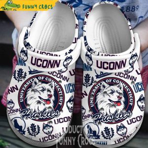 Uconn Huskies White Crocs Shoes