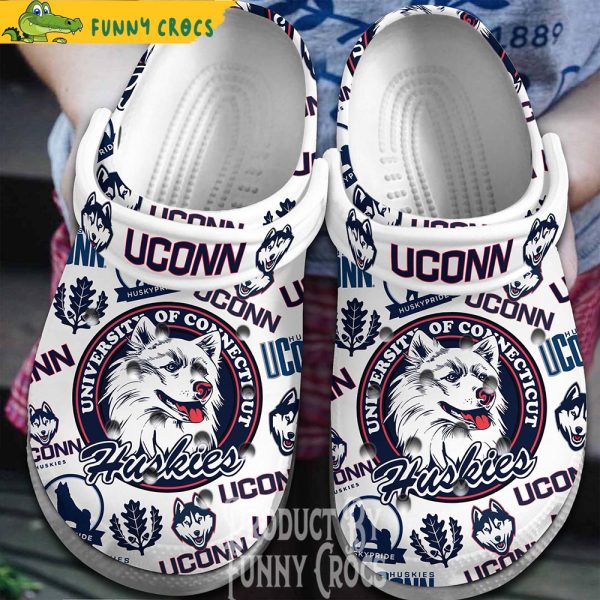 Uconn Huskies White Crocs Shoes