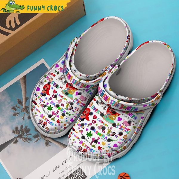 White Mañana Será Bonito Karol G Pattern Crocs - Discover Comfort And ...