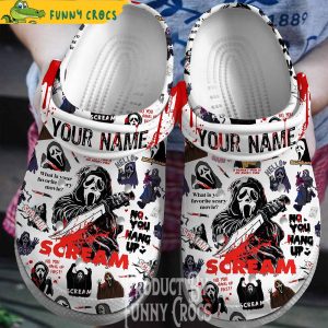 White Personalized No You Hang Up Scream Crocs