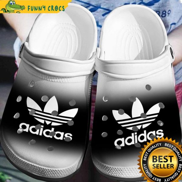 Adidas Logo Black And White Crocs Clogs