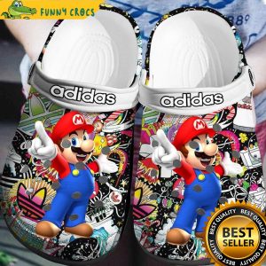 Adidas Logo Colorful Mario Crocs Clogs