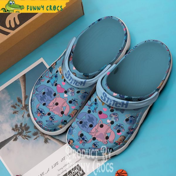 Angel Love Stitch Crocs Clogs