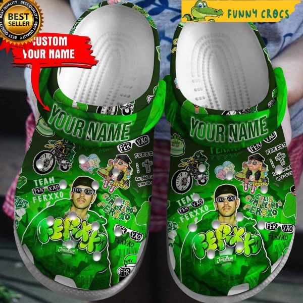 Custom Feid Ferxxo Green Crocs Clogs