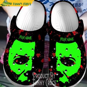 Custom Green Face Michael Myers Crocs Shoes