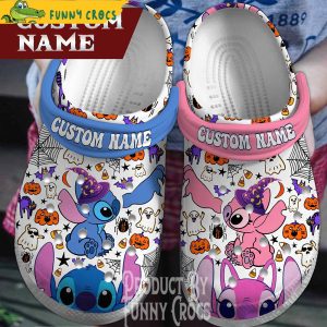 Custom Stitch And Angel Happy Halloween Crocs