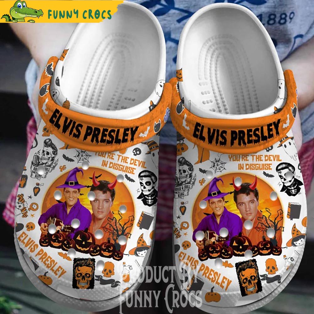 Elvis Presley Halloween Pumpkin Crocs Shoes