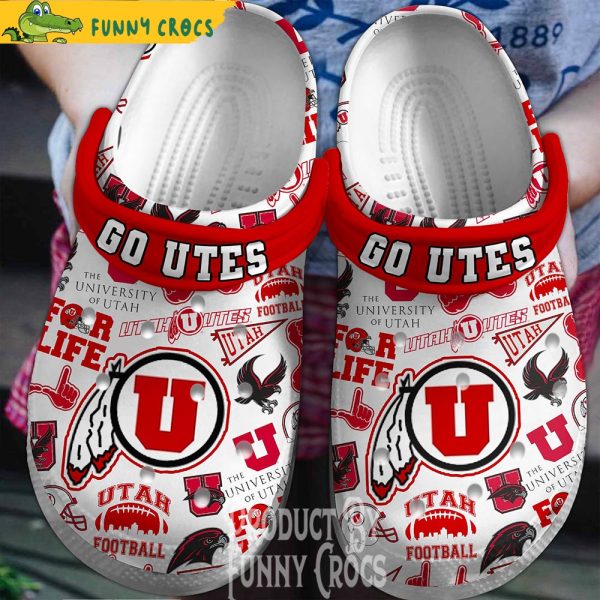 Football Utah Utes Crocs Shoes