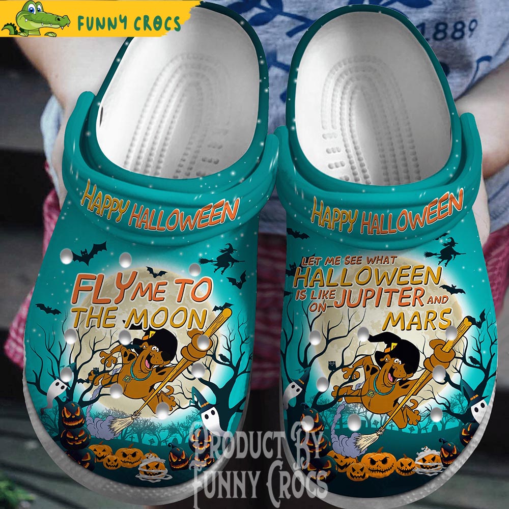 Happ Halloween Fly Me To The Moon Scooby Doo Crocs