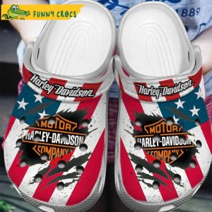 Harley Davidson Us Flag Adults Crocs Clog Shoes
