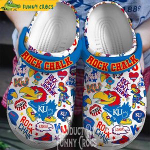 Kansas Jayhawks Rock Chalk Crocs Shoes 1