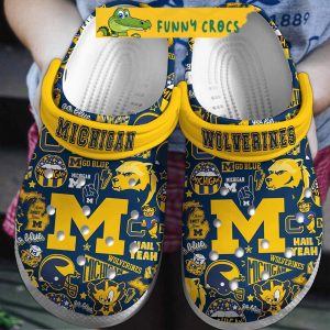Michigan Wolverines Go Blue Crocs Shoes