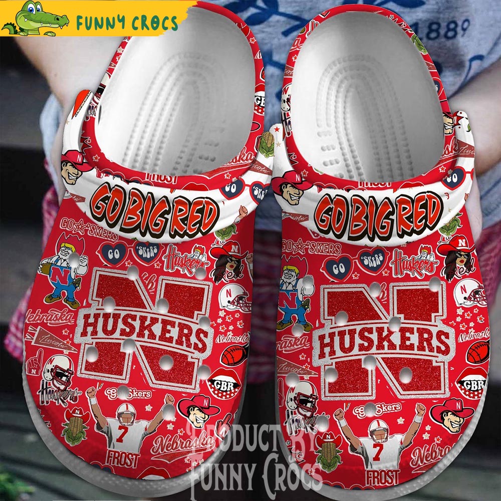 Nebraska Football Go Big Red Crocs Clogs Shoes