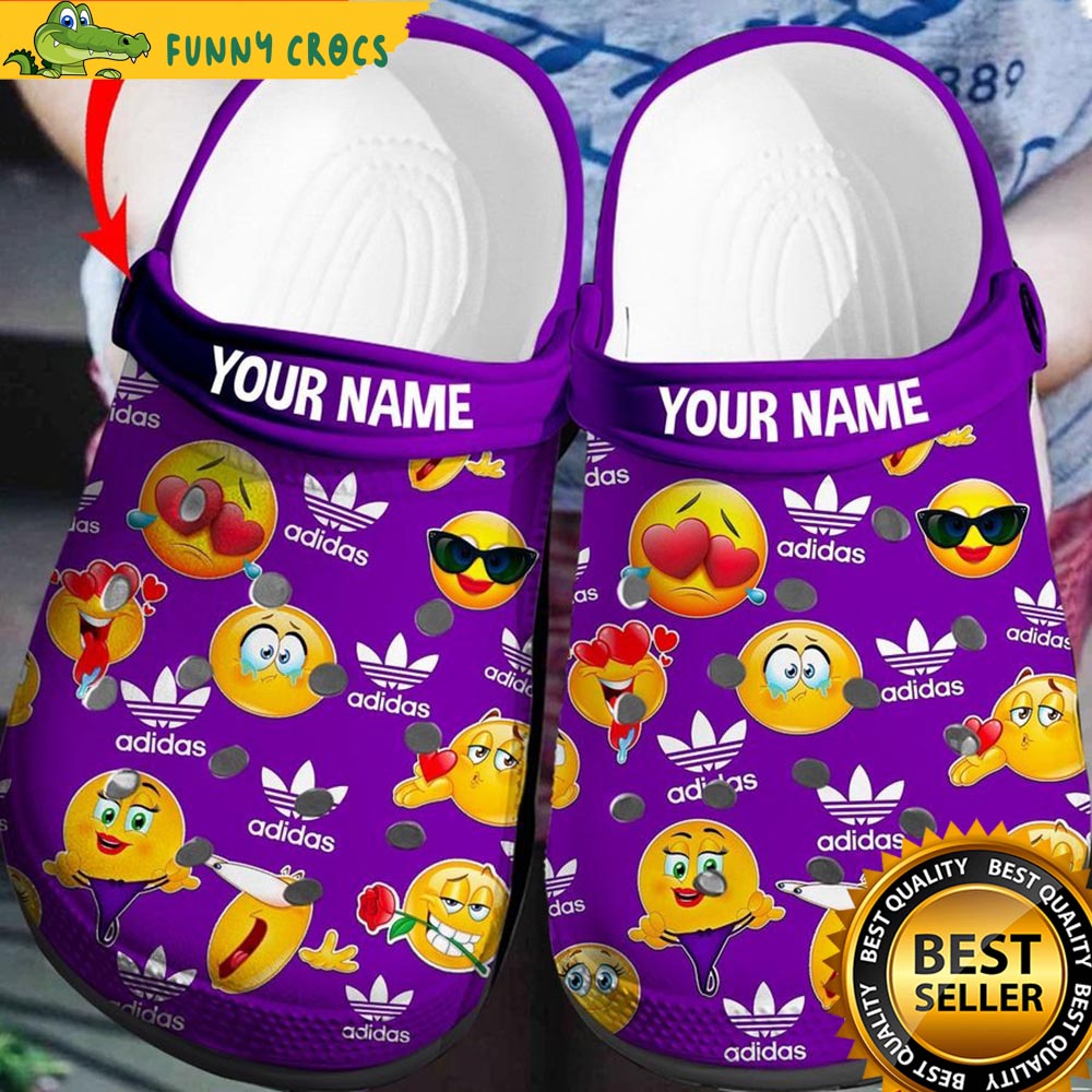 Personalized Adidas Emoji Crocs Clogs