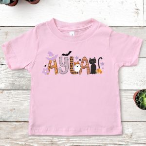 Personalized Kids Halloween Shirt Toddler Name Shirt 4