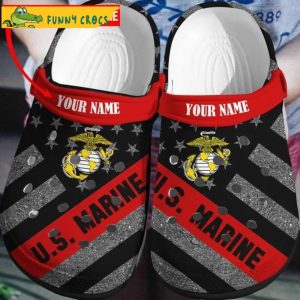 Personalized Us Marine Crocs Shoes