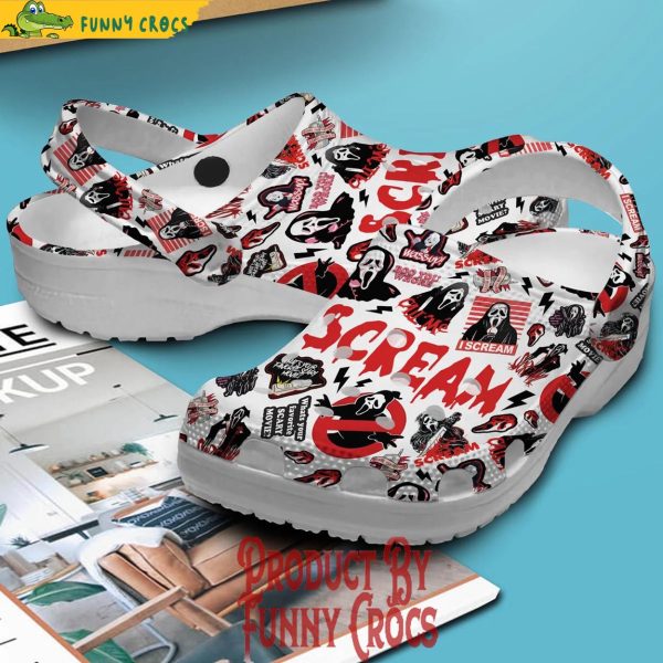 Scream Pattern Crocs Shoes