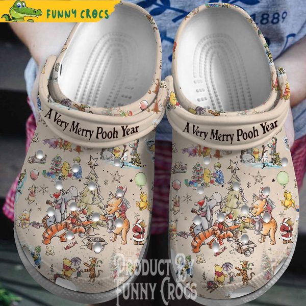 Winnie The Pooh A Very Merry Pooh Year Crocs Shoes