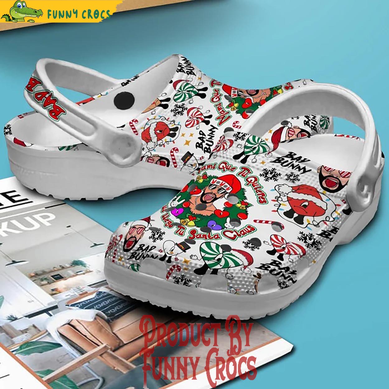 Bad Bunny Christmas Crocs Clogs Shoes