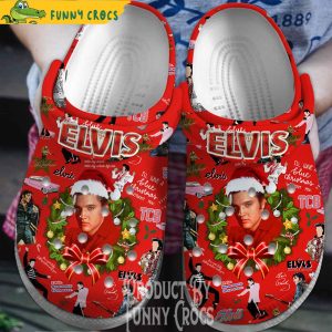 Blue Christmas Elvis Presley Crocs Shoes