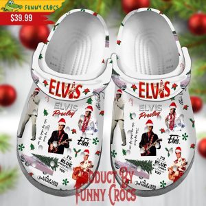 Blue Christmas Elvis Presley Crocs Shoes For Men