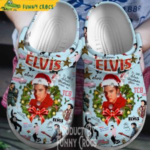 Blue Christmas Elvis Presley Crocs Slippers