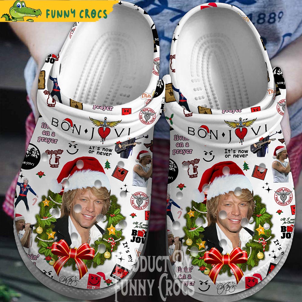 Bon Jovi Christmas Crocs Shoes
