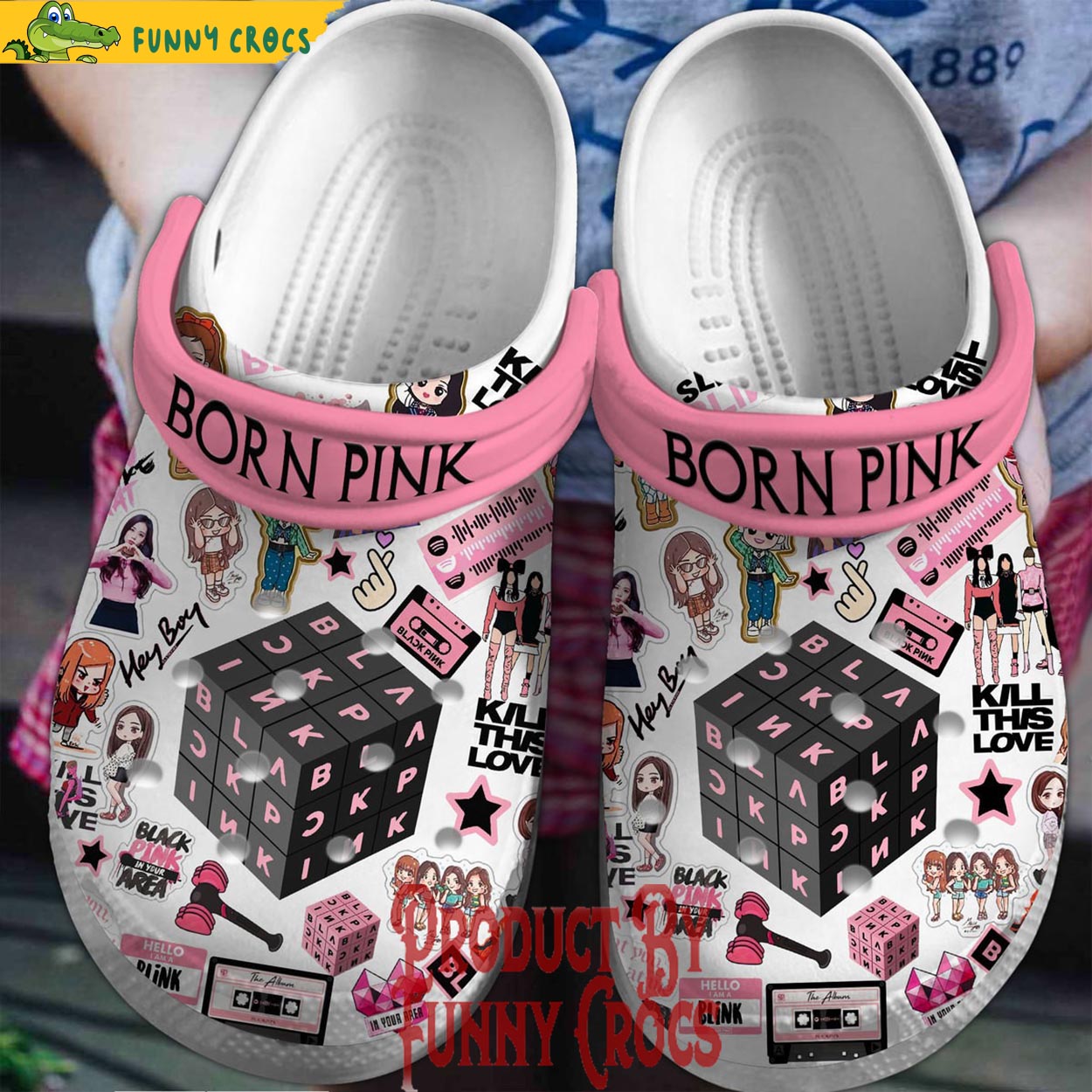Born Pink Rubik Black Pink Crocs