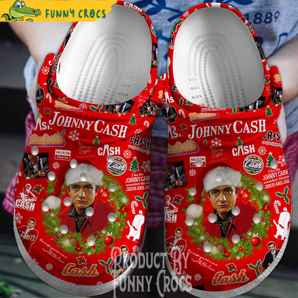 Christmas With You Johnny Cash Crocs Shoes